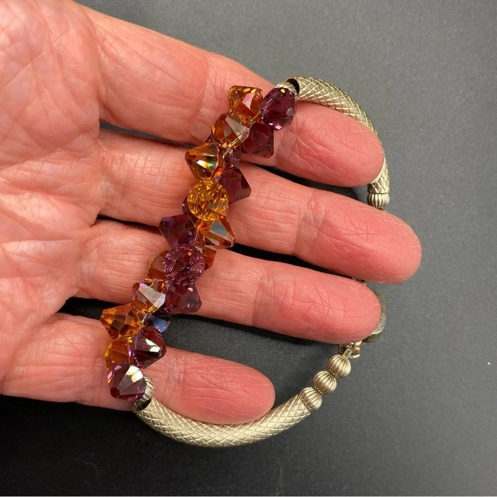 Sterling Silver Crystal Beads Bracelet Silver Clasp
